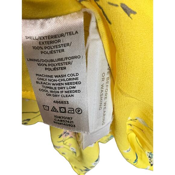 Ann Taylor LOFT Yellow Floral Casual Dress 2 Summer Sleeveless Knee Length - Picture 2 of 10